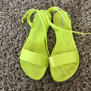 Neon yellow sandals